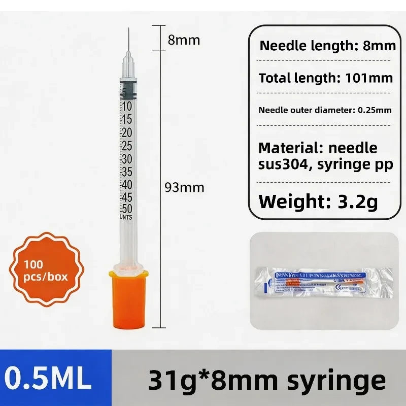 31 Gauge Needle Disposable Syringe