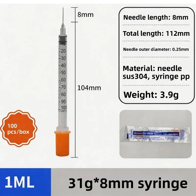 31 Gauge Needle Disposable Syringe
