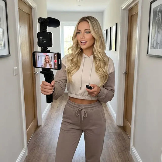 Smartphone Vlogging Kit With Tripod Phone Holder Mini Microphone LED Fill Light Starter For TikTok Live Stream Video YouTube